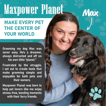 Maxpower Planet Rastrillo de Aseo para Mascotas | Herramienta 2 en 1 Deslanado & Desenredado | Cepillo Profesional para Perros y Gatos de Pelo Largo y Doble Capa – Reduce la Muda hasta un 95%