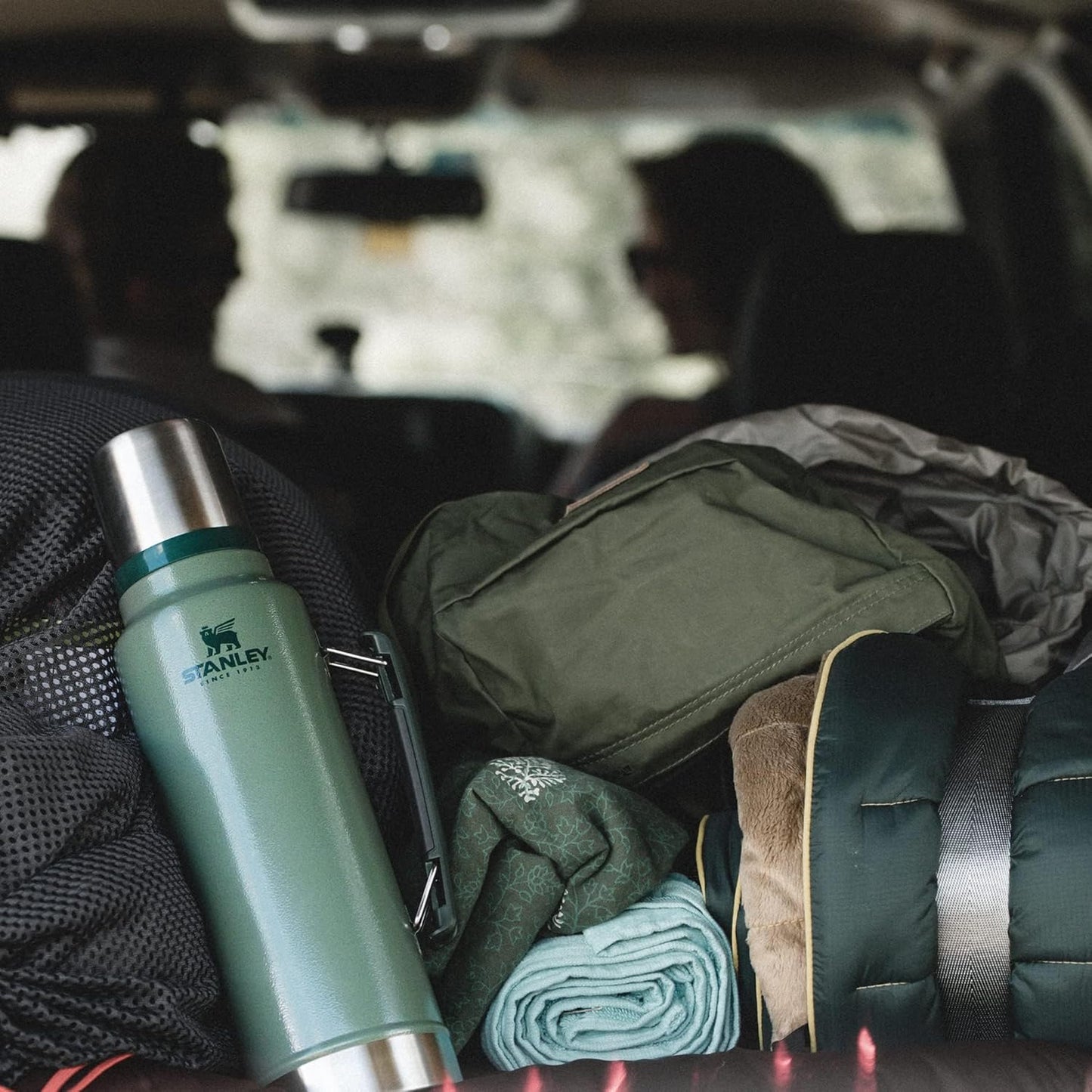 Classic Legendary Vacuum Bottle 1.5 Qt | Wide Mouth with Leakproof Cup Lid | Keep Drinks Hot or Cold | Packable for Travel | Insulated Stainless Steel Thermos | Bpa-Free | Hammertone Green