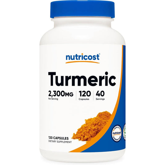 Cúrcuma (Turmeric) con BioPerine® y 95% Curcuminoides, 2,300 mg – 120 Cápsulas Vegetales | Sin GMO | Sin Gluten