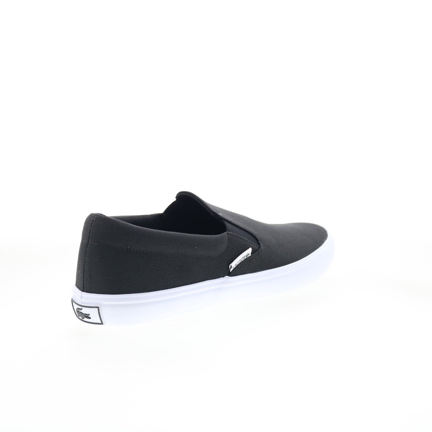 Zapatillas Lacoste Slip-On Base 224 1 CMA para Hombre, Lona Negra con Detalles Blancos, Lifestyle Originales