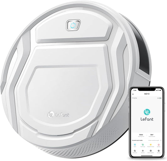 Lefant M210 Robot Vacuum Cleaner | 2000Pa Succión Potente, 120 Min Autonomía, Wi-Fi/App/Alexa, Ultra Delgado, Bajo Ruido, Auto Recarga, Ideal para Pelo de Mascotas y Pisos Duros