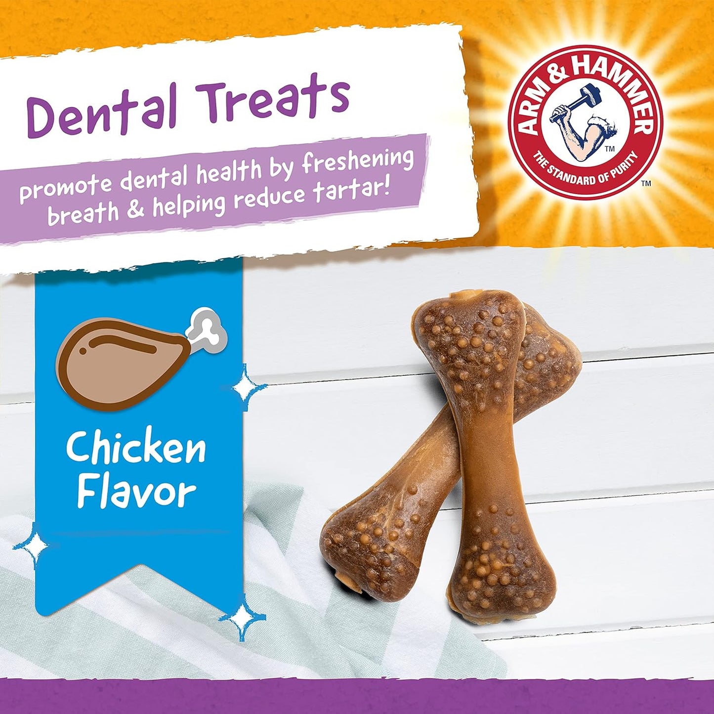 Arm & Hammer Nubbies Dental Treats para Perros | 139 Galletas Dentales con Bicarbonato y Calcio | Sabor Pollo