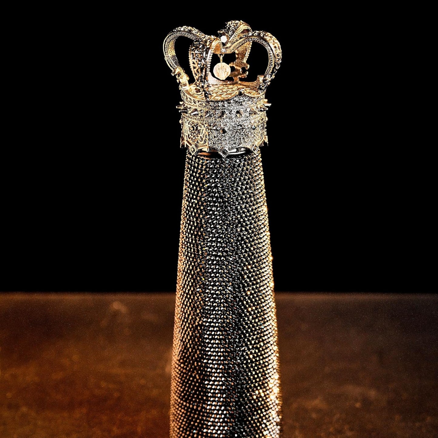 Botella con Glitter corona | Botella térmica de acero inoxidable | 500ml | Color: Negro princesas