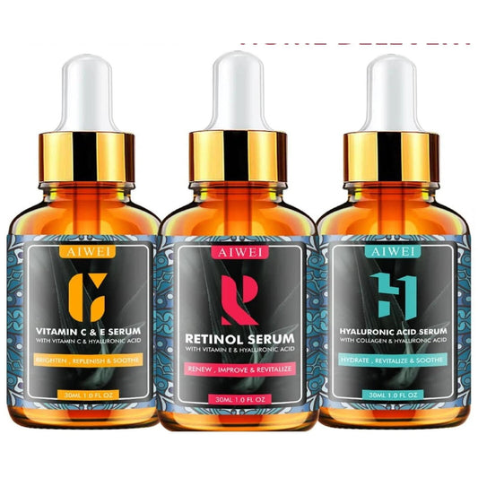 Set Completo de Serum Faciales – Vitamina C, Retinol y Ácido Hialurónico