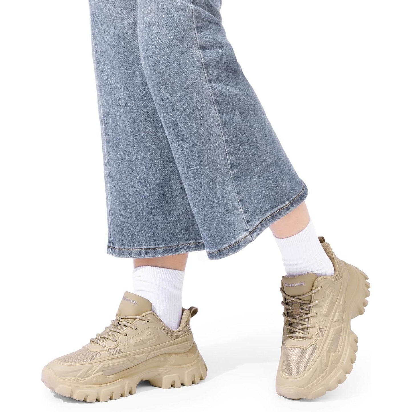 Zapatillas Mujer DREAM PAIRS Chunky | Sneakers Plataforma Bold con Cordones | Moda Casual y Cómoda