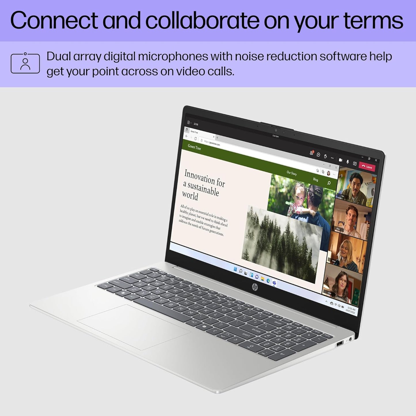 Notebook HP 15,6” Touchscreen, AMD Ryzen 3 7320U, 8GB RAM, 256GB SSD, Radeon Graphics, Windows 11 Home, Color Silver