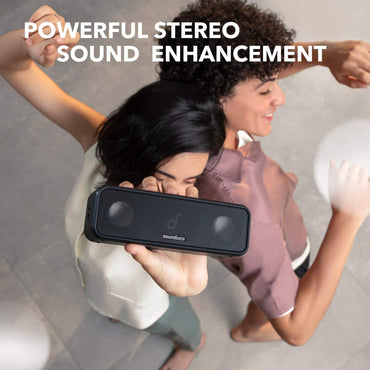Soundcore 3 – Bocina Bluetooth Portátil (16 W), IPX7, 24 h de Batería, Drivers de Titanio, BassUp™, PartyCast, Ecualizador en App – Para casa, ducha, exterior y playa