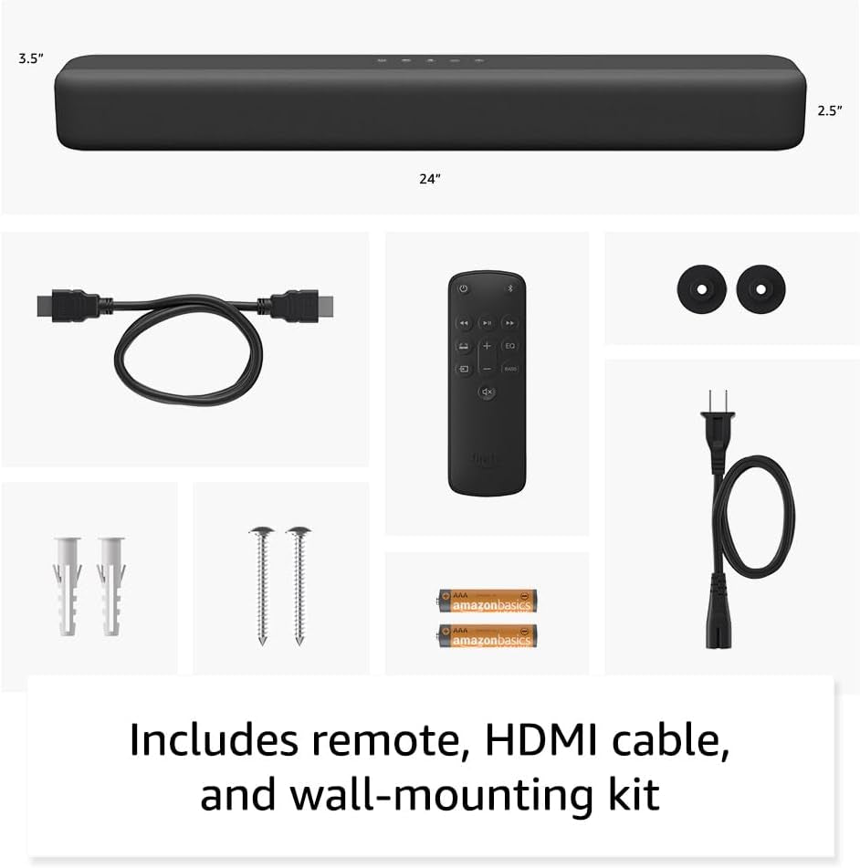 Fire TV Soundbar (Newest Model), 2.0 Speaker with DTS Virtual:X and Dolby Audio, Bluetooth Connectivity