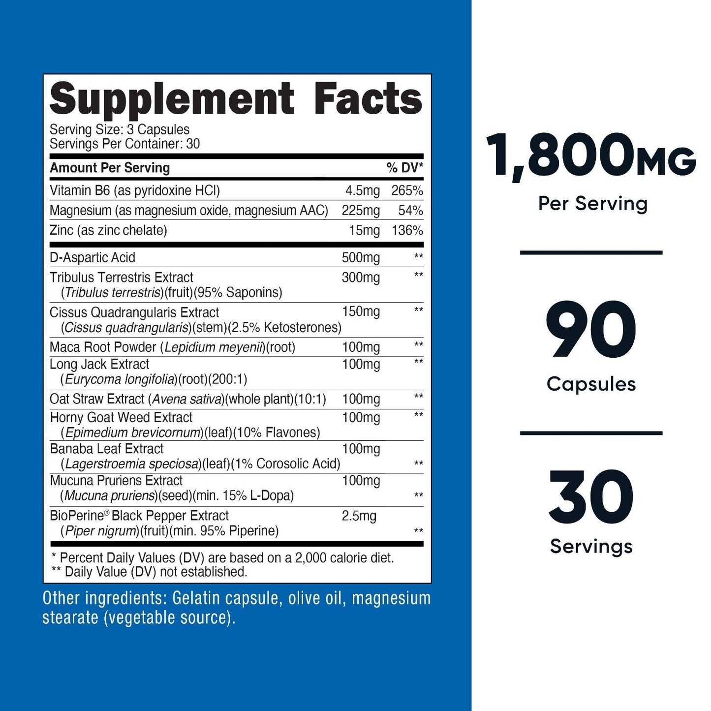 Nutricost T-Level Complex | 90 Cápsulas Vegetarianas (Testosterona)