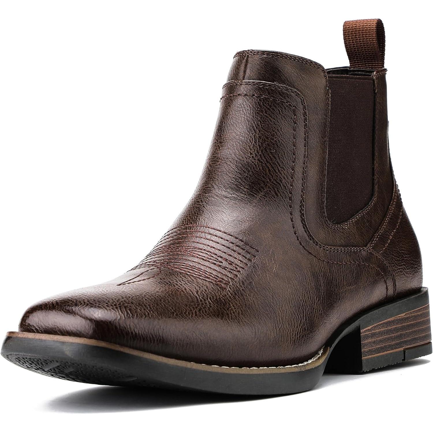 Botas vaqueras Chelsea para hombre | Punta cuadrada | Botas vaqueras al tobillo para hombre