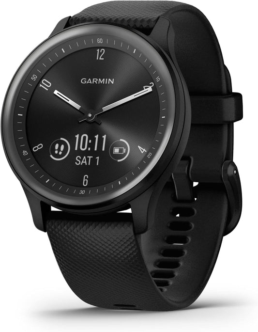 Garmin vívomove Sport Smartwatch Híbrido – Estilo Analógico con Pantalla Táctil Oculta, Salud & Bienestar, 5 Días de Batería