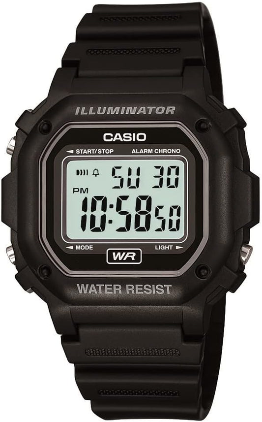 F108WH Series | Men'S Digital Watch | Illuminator | Water Resistant | LED Light | Daily Alarm | 1/100 SEC Stopwatch | 3 Hands (HR, Min, SEC) | Date/Day Display | Daily Alarm | 7 Year Battery