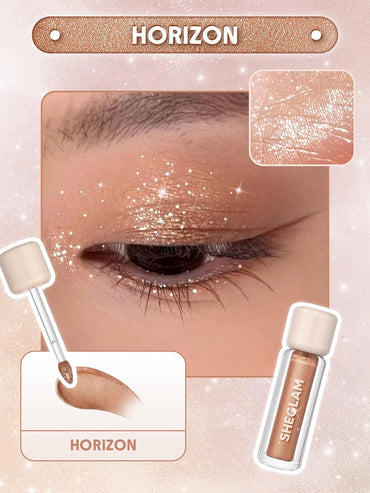 Tinte de ojos líquido larga duración | 16 horas | Sombra de ojos líquida brillante | Color de alto impacto | Color: Horizon