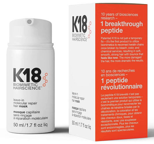K18 Leave-In Molecular Hair Mask | Repara Daño por Decoloración, Tinte, Procesos Químicos & Calor | Fortalece, Suaviza & Aporta Brillo | Actúa en 4 minutos | Sin Enjuague