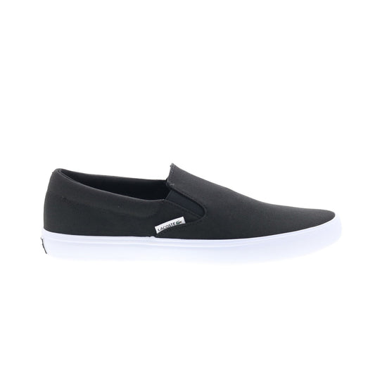 Zapatillas Lacoste Slip-On Base 224 1 CMA para Hombre, Lona Negra con Detalles Blancos, Lifestyle Originales