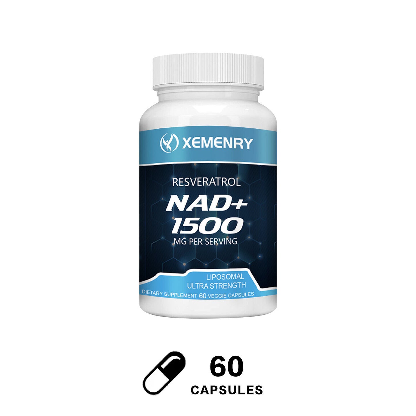 NAD+ 1500mg con Resveratrol Xemenry| Suplemento Antioxidante