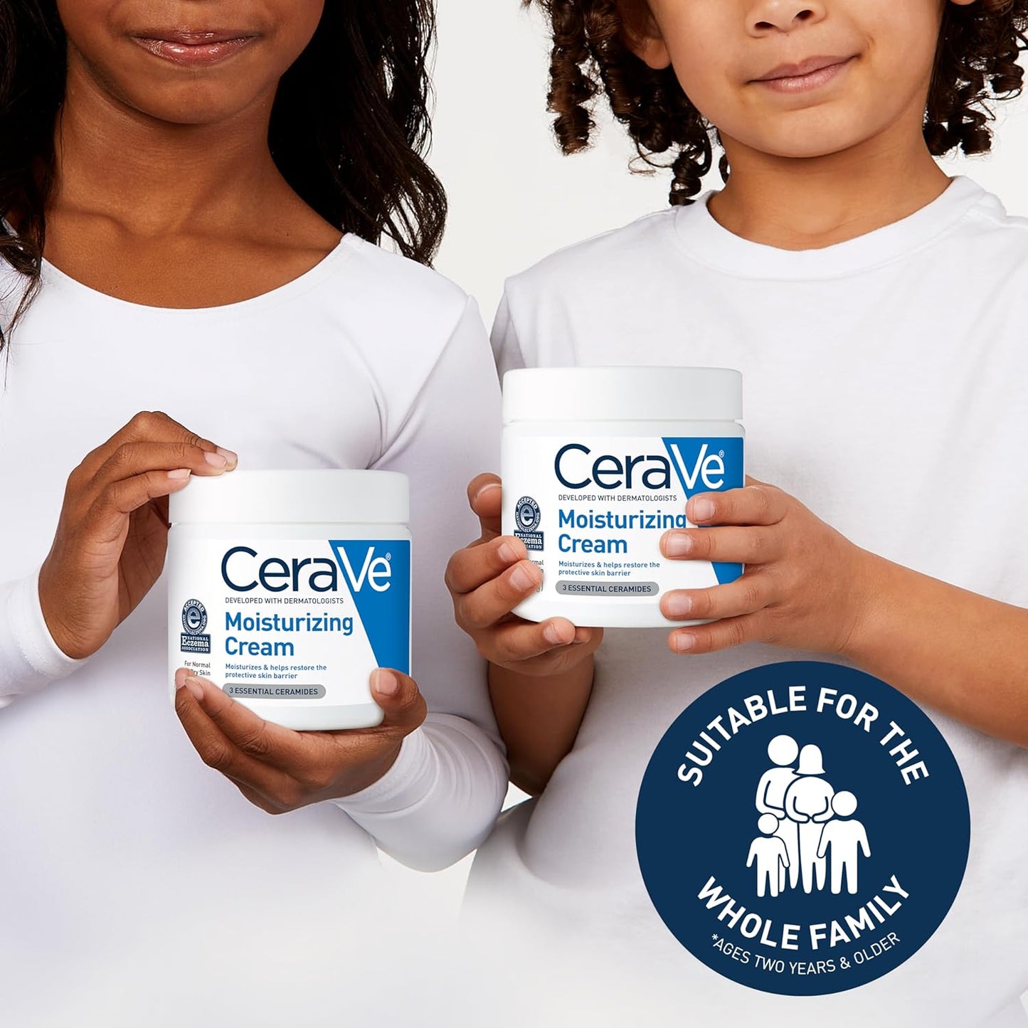 CeraVe Crema Hidratante | Rostro y Cuerpo – Ácido Hialurónico + 3 Ceramidas, 24 h Hidratación, Sin Fragancia, No Comedogénica, 19 oz