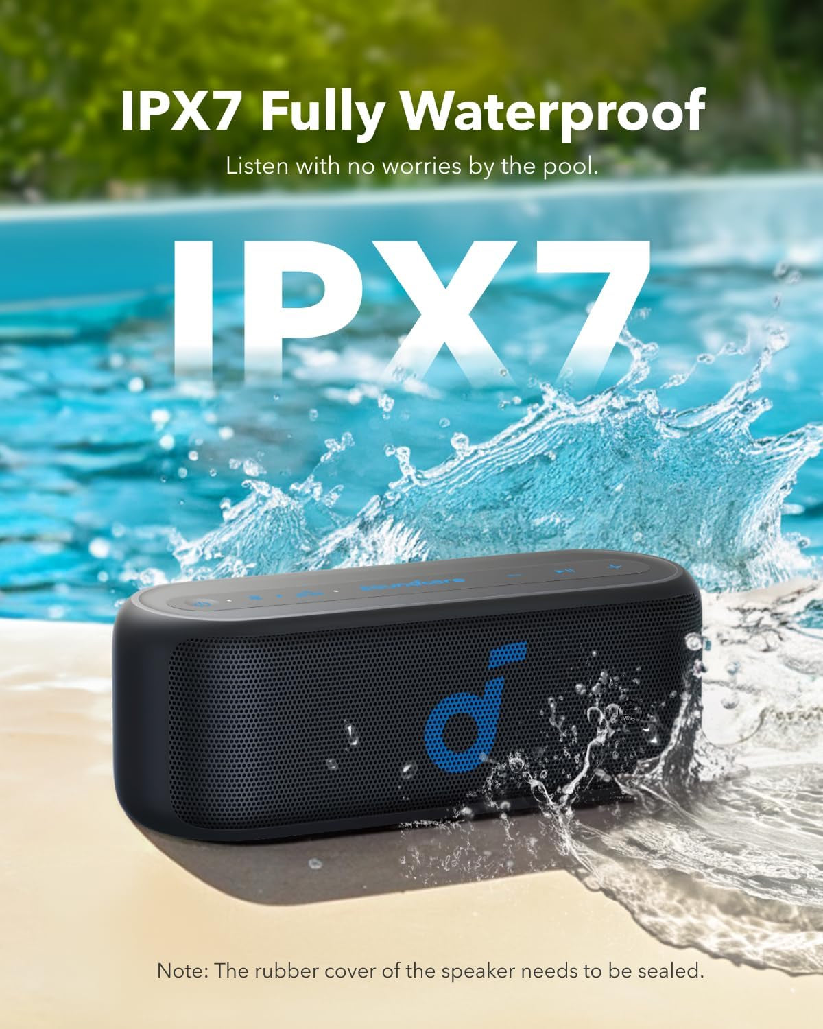 Soundcore Select 2S – Bocina Bluetooth Portátil (20W), BassUp, 16 h de batería, IPX7, Emparejamiento Estéreo, Bluetooth 5.3 – Ideal para casa, ducha y exteriores