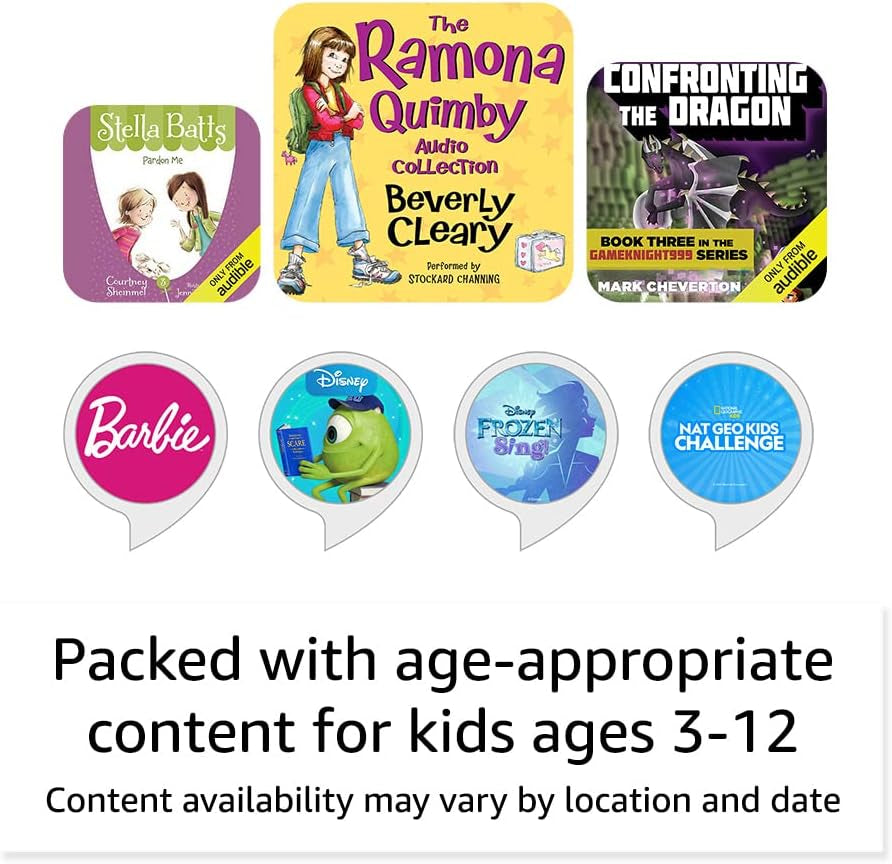 Echo Dot Kids with Alexa (Newest Model), Designed for Kids, with Parental Controls, Includes 1 Year of Kids+, Dragon