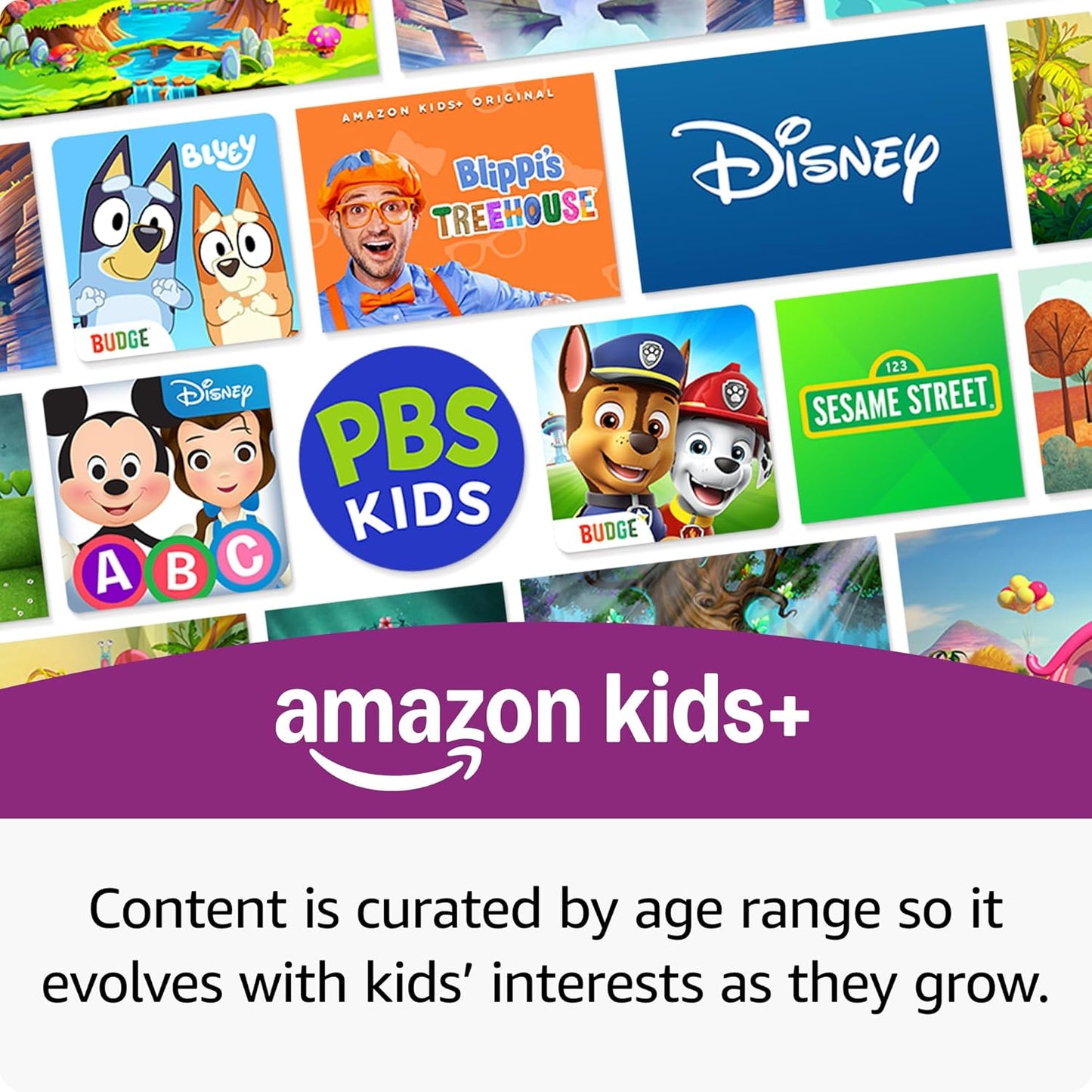 Fire 7 Kids Tablet (Modelo más reciente) – 7" HD, 16 GB, Morado – Para niños de 3 a 7 años