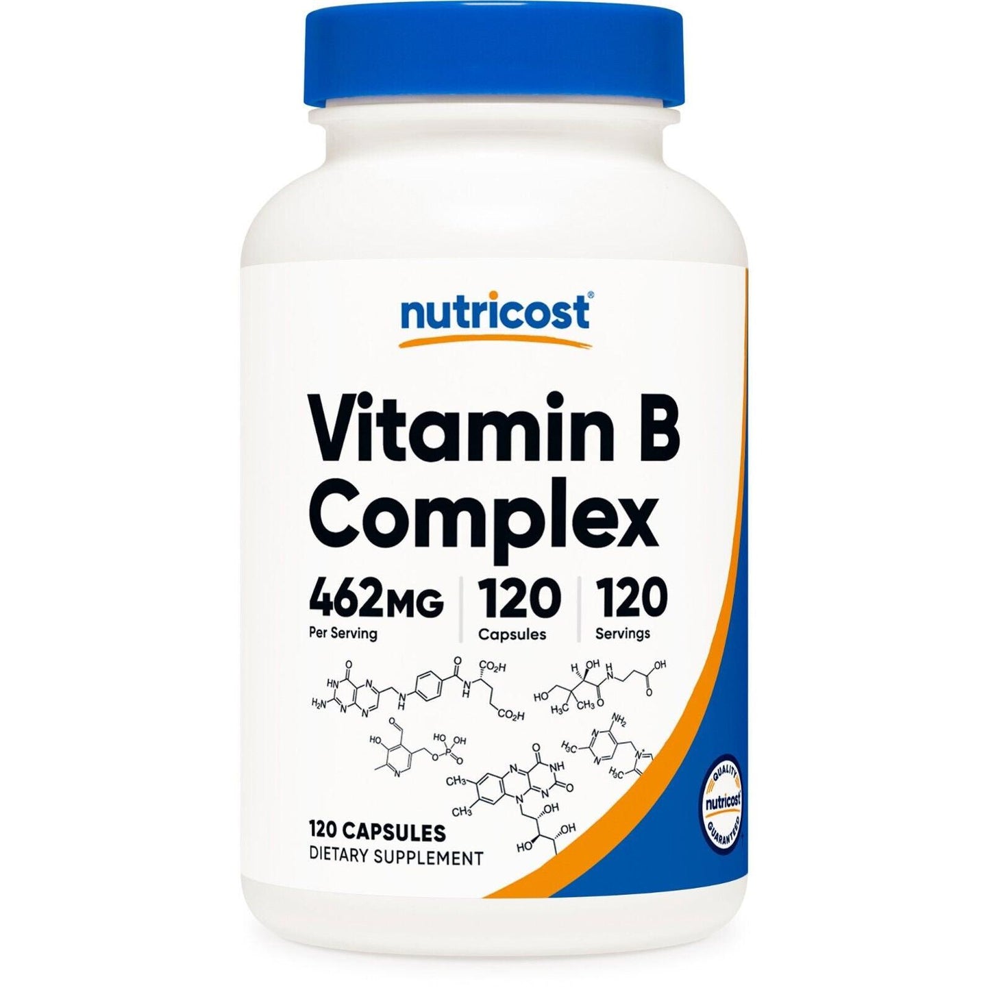 Nutricost Complejo de Vitamina B 460 mg con Vitamina C – 120 Cápsulas