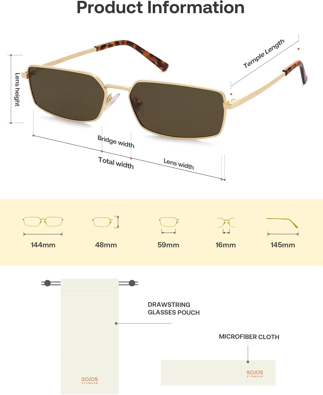 Rectangle Polarized Sunglasses for Women Men Flat Lenses UV400 Protection Vintage Shades
