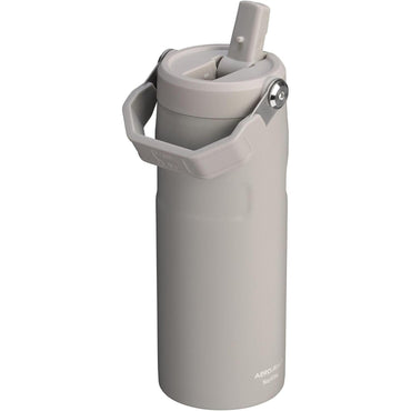 Iceflow Flip Straw 2.0 Water Bottle 16 OZ | Built-In Straw with Larger Opening | Lightweight & Leak-Resistant | Insulated Stainless Steel | Bpa-Free | Ash