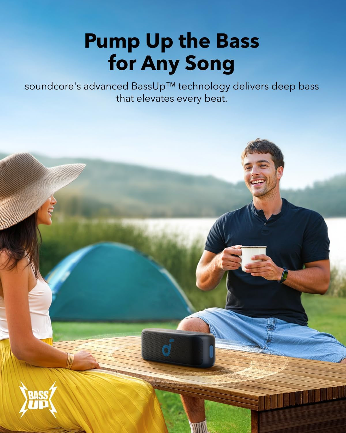 Soundcore Select 2S – Bocina Bluetooth Portátil (20W), BassUp, 16 h de batería, IPX7, Emparejamiento Estéreo, Bluetooth 5.3 – Ideal para casa, ducha y exteriores