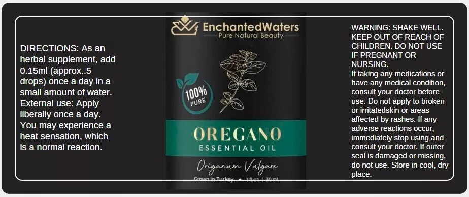 Aceite Esencial de Orégano Silvestre – 100% Orgánico, No GMO – Soporte Inmune y Digestivo – 30 ml