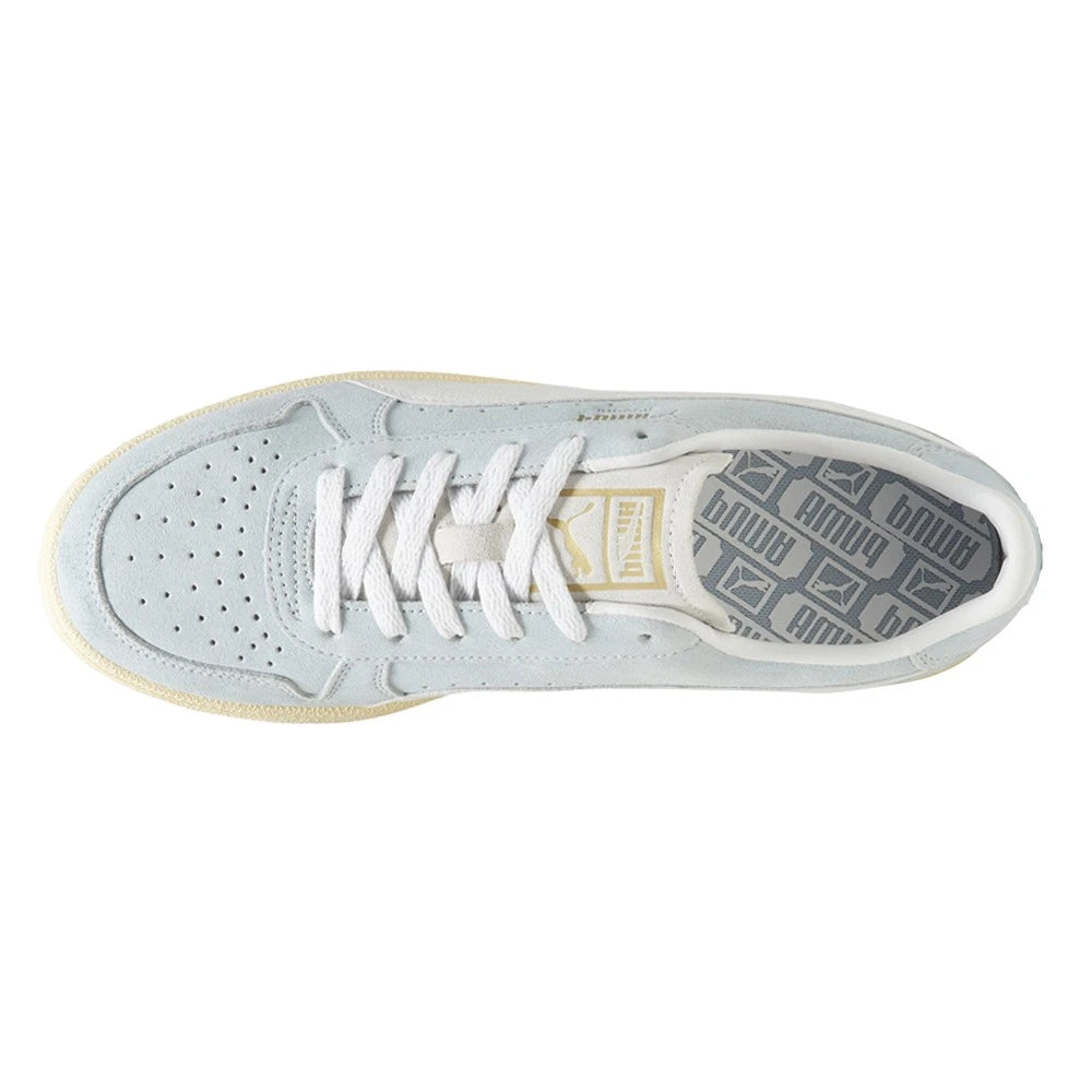 Zapatillas PUMA Indoor Soft Hombre – Azul/Blancas | Sneakers Retro Casuales con Detalles en Gamuza y Branding Clásico