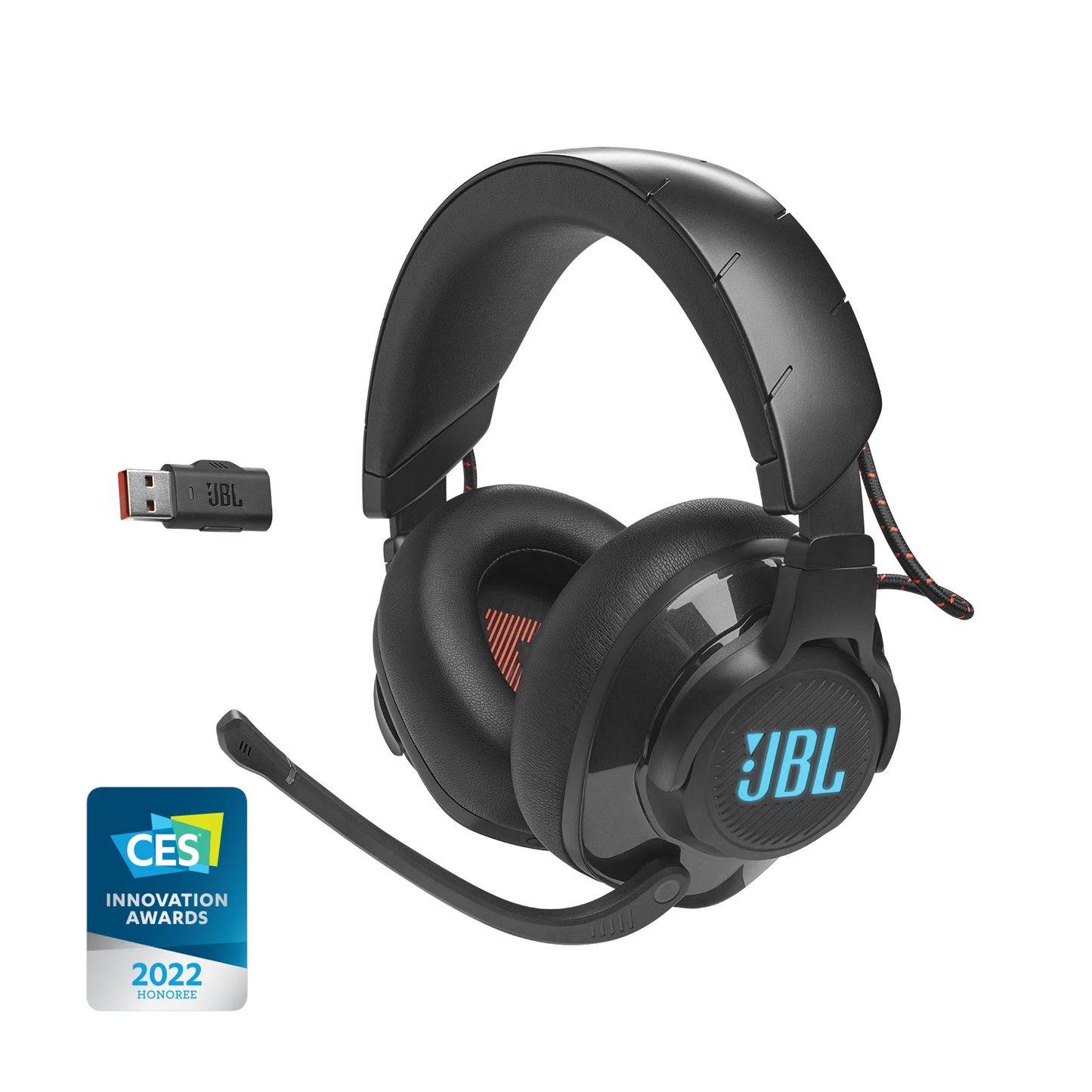 JBL Quantum 610 Wireless – Auriculares Gamer Over-Ear Inalámbricos con QuantumSURROUND™, Micrófono Abatible y Sonido JBL Signature – Negro