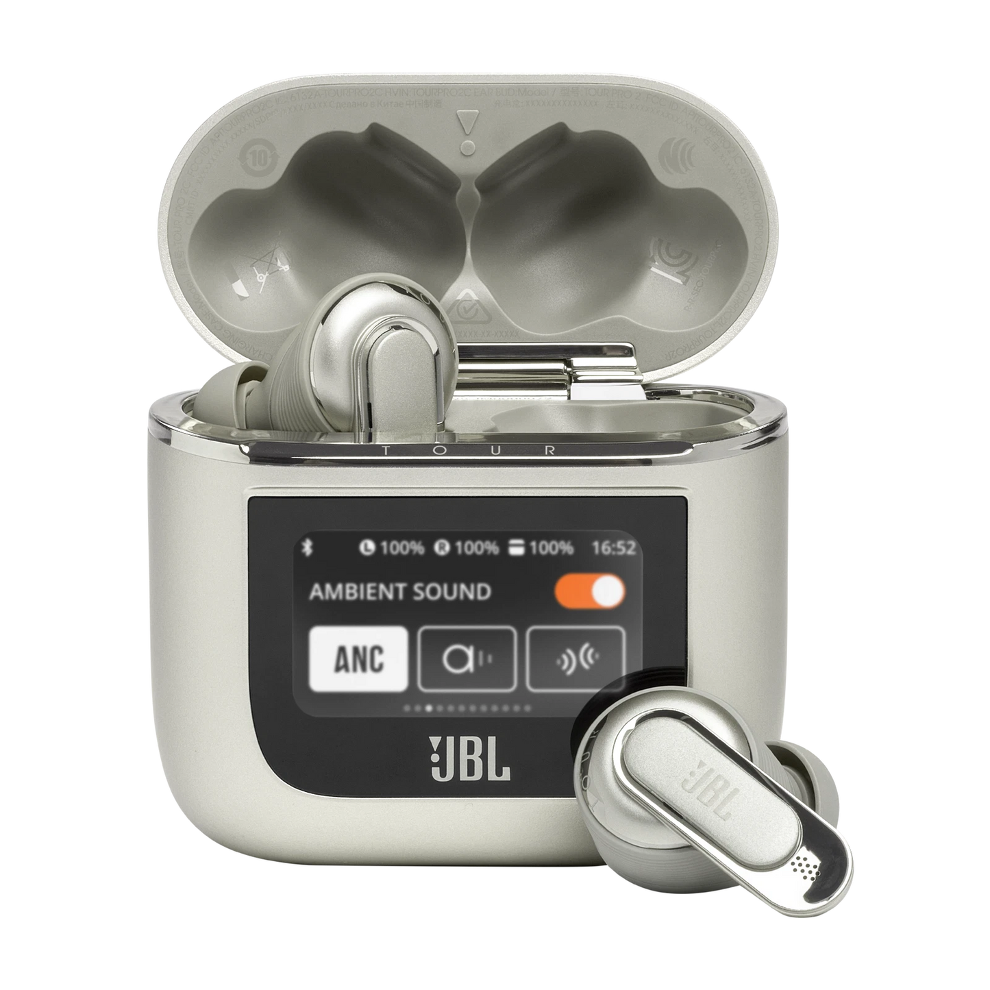 JBL Tour Pro 2 – Auriculares Bluetooth Inalámbricos con Cancelación de Ruido Adaptativa y Smart Case – Color Negro