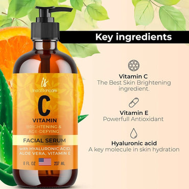 Serum de Vit C para Rostro y Ojos (8 Oz) — Iluminador y Reductor de Manchas Oscuras