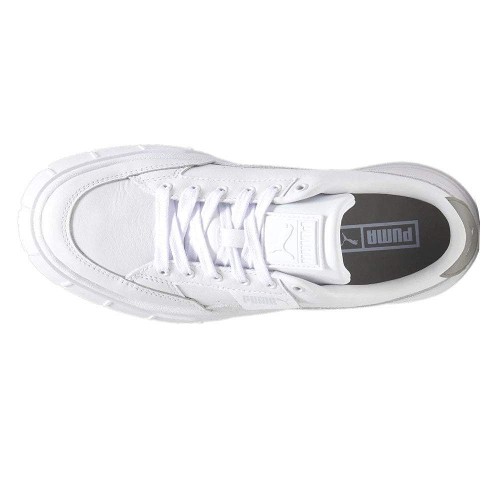 Zapatillas PUMA Mayze Stack Platform Mujer – Blancas | Sneakers Casual con Plataforma de Cuero
