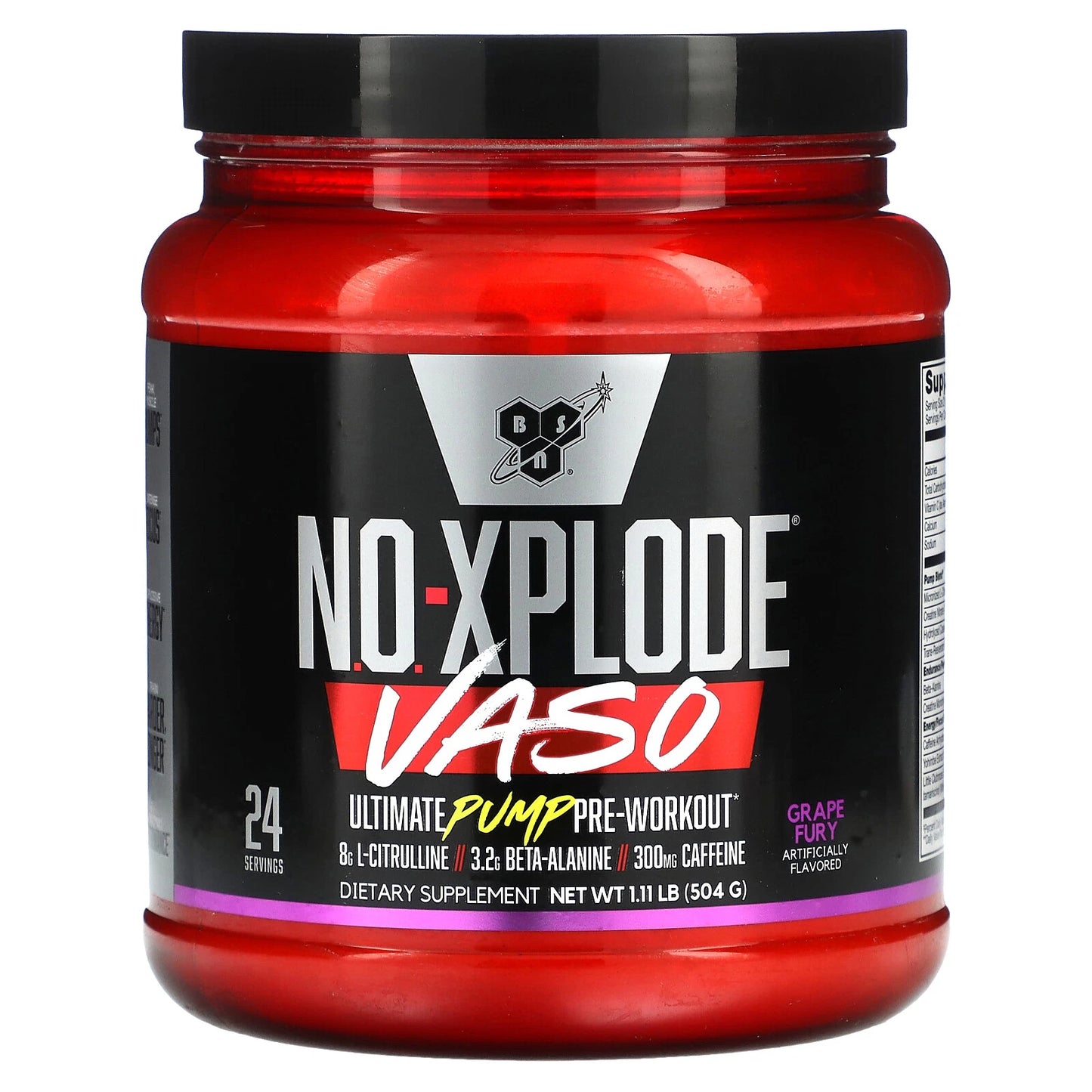 BSN® No-Xplode VASO – Pre Entrenamiento – Sabor Grape Fury – 504 g