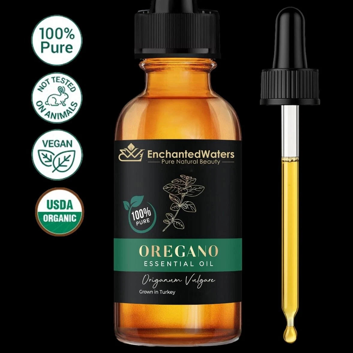 Aceite Esencial de Orégano Silvestre – 100% Orgánico, No GMO – Soporte Inmune y Digestivo – 30 ml