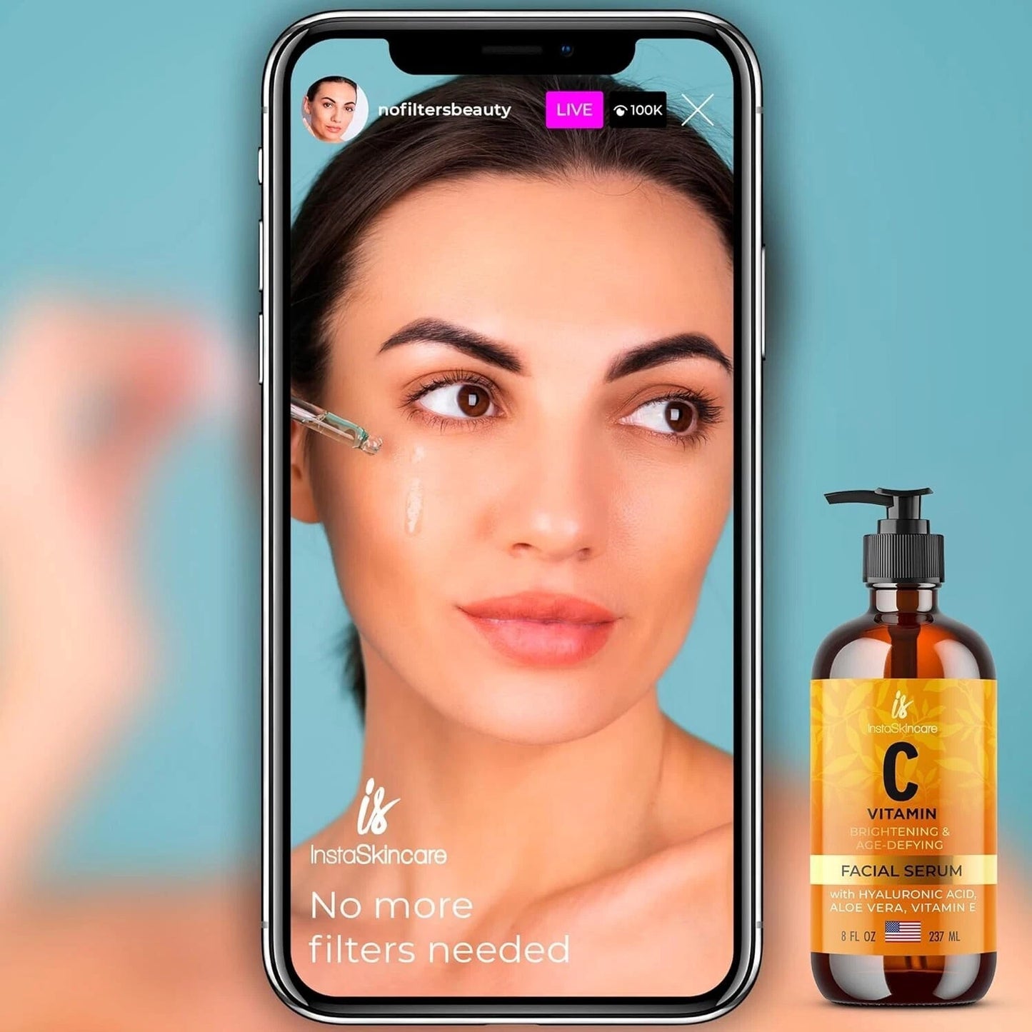 Serum de Vit C para Rostro y Ojos (8 Oz) — Iluminador y Reductor de Manchas Oscuras