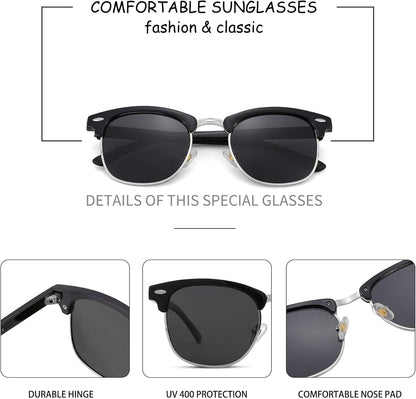 Pro Acme Semi-Rimless Polarized Sunglasses UV 400 Protection for Women Men