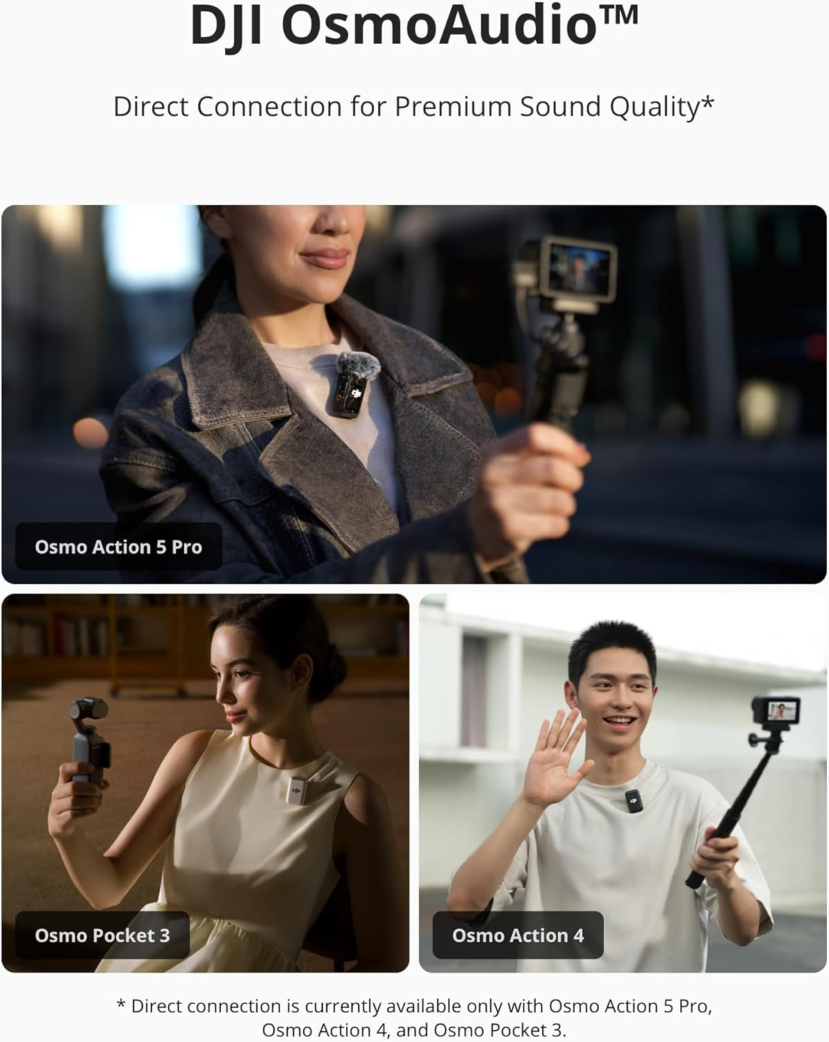 DJI Mic 2 (2 TX + 1 RX) Micrófono Inalámbrico con Cancelación Inteligente de Ruido