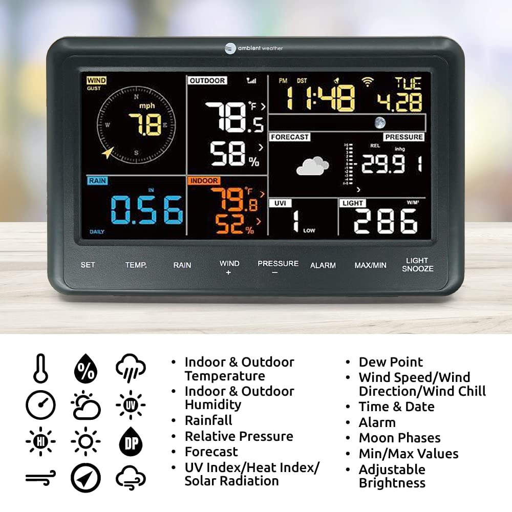 Estación Meteorológica Inteligente Ambient Weather WS-2902 con Conexión WiFi