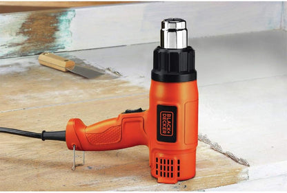 Pistola de Calor BLACK+DECKER 1350W, Doble Temperatura (750°F & 1000°F), Compacta con Soporte Integrado y Mango Lateral – Incluye Boquilla Protectora de Vidrio (HG1300)