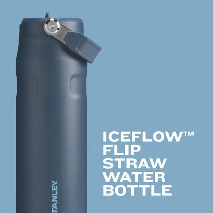 Iceflow Flip Straw 2.0 Water Bottle 16 OZ | Built-In Straw with Larger Opening | Lightweight & Leak-Resistant | Insulated Stainless Steel | Bpa-Free | Ash