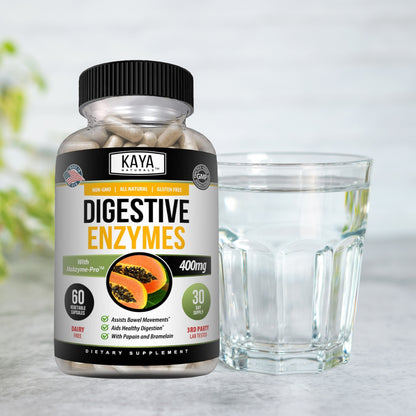 Enzimas Digestivas Kaya Naturals con Prebióticos y Probióticos