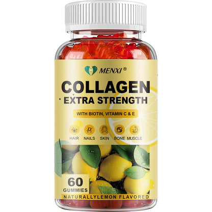 Menxi Gomitas de Colágeno Hidrolizado Premium – Antienvejecimiento con Biotina, Vitamina C, Zinc y Vit E
