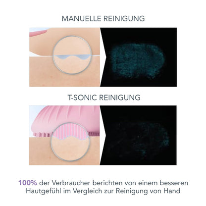 Limpieza de nivel spa en 1 minuto | Masaje reafirmante T-Sonic | Silicona ultrasuave e higiénica | Resistente al agua | Compatible con app | 2 años de garantía