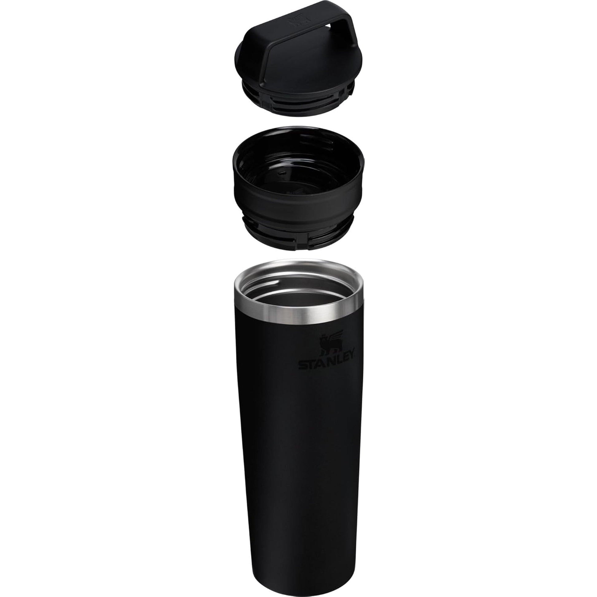 Cafe to Go Travel Mug 20 Oz | Leakproof Two-Part Drink through Lid | Tumbler Cup for Coffee, Tea and Drinks | Insulated Stainless Steel Coffee Mug | Bpa-Free | Black 2.0