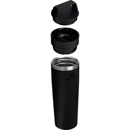 Cafe to Go Travel Mug 20 Oz | Leakproof Two-Part Drink through Lid | Tumbler Cup for Coffee, Tea and Drinks | Insulated Stainless Steel Coffee Mug | Bpa-Free | Black 2.0