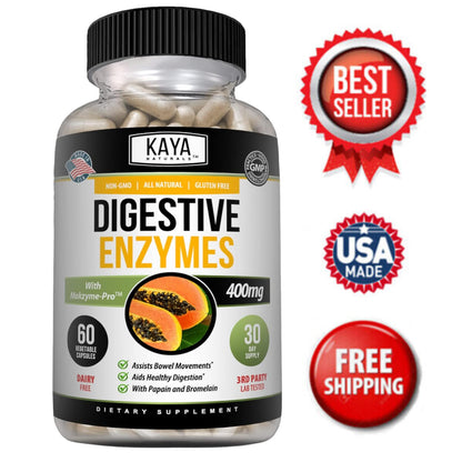 Enzimas Digestivas Kaya Naturals con Prebióticos y Probióticos
