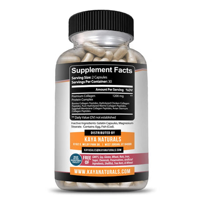 Kaya Collagen Peptides + Ácido Hialurónico – 1200 mg | Cápsulas