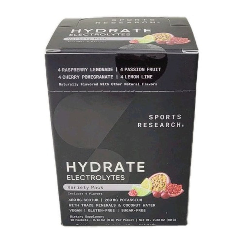 Sports Research Hydrate Electrolytes – Pack Variedad (16 sobres) Sin Azucar